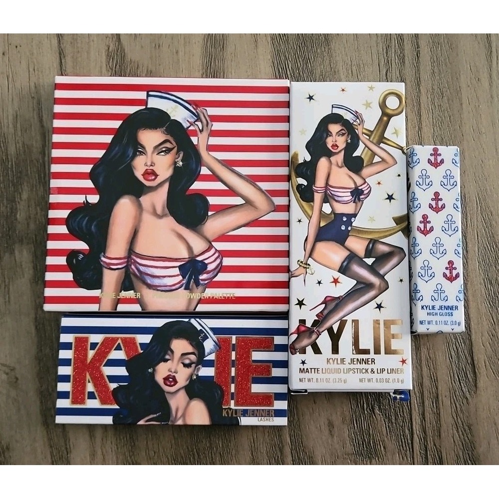 KYLIE Cosmetics SAILOR COLLECTION BUNDLE LIMITED EDITION Lashes LIP KIT See Phot
